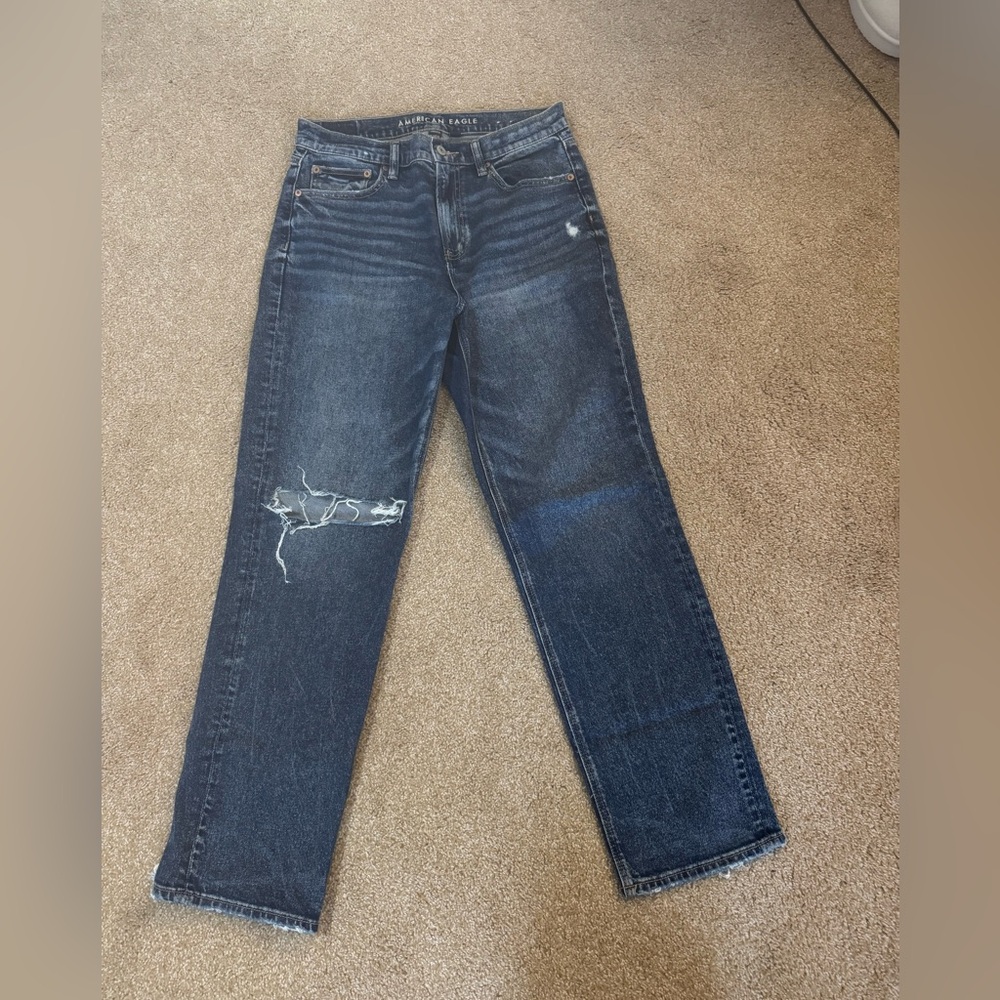Dark Blue Distressed Jeans